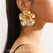 (JXER154  Flower)occidental style fashion high big earrings woman  sweet earrings earring personality exaggerating flow