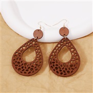 ( brown) Bohemian style style retro wind Earring hollow geometry occidental style earring