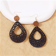 ( black) Bohemian style style retro wind Earring hollow geometry occidental style earring