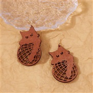 ( Dark brown)personality cat samll eyes earrings