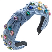 ( blue)occidental style high quality Cloth fully-jewelled Headband woman multicolor fashion trend width Headband