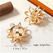 (KCgold (WEH4 54))high retro flowers earrings Korea temperament all-Purpose bride married Earring