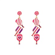 ( Color)occidental style multilayer Alloy enamel love earrings love earring long style Earring woman