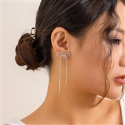 ( 2 Ligh  Gold 3159)occidental styleowEarring bow ear studins wind Metal brief Earring woman