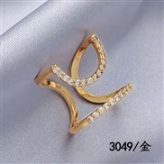 (3 49gold )jennie same styleblackink ring woman Korea trend