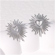 occidental style titanium steel ear stud heart-shaped samll Metal high earrings color stainless steel ear stud