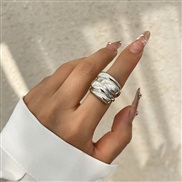 ( 2  White K  749)occidental style Metal textured Irregular opening bangle woman punk surfaceracelet