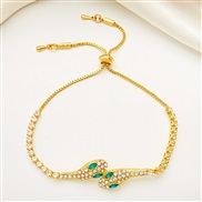 ( 1  Gold 2237) temperament embed zircon bracelet girl student samll personality brief snake