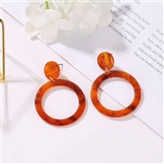 ( 1 leopard print 4296) retro geometry Earring fashion leopard Round Acrylic earrings earring temperament all-Purpose l