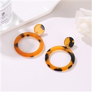 ( 2Ligh  leopard print 4297) retro geometry Earring fashion leopard Round Acrylic earrings earring temperament all-Purp