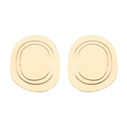 ( Gold)occidental style personality fashion Round surface Alloy ear stud lady brief all-Purpose day Earring