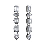 ( black)high Earring woman multilayer geometry personality temperament occidental style earrings Alloy fully-jewelled e