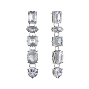 ( Silver)high Earring woman multilayer geometry personality temperament occidental style earrings Alloy fully-jewelled 