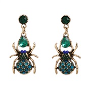 ( green)occidental style exaggerating earrings insect Earring woman Alloy diamond spider earring samll style