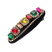 ( Color)Korean style retro velvet colorful diamond hair clip fashion Headband all-Purpose hair clip woman