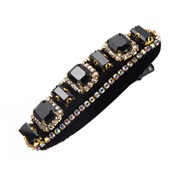 ( black)Korean style retro velvet colorful diamond hair clip fashion Headband all-Purpose hair clip woman