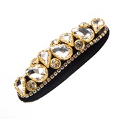 (black and white)retro velvet hair clip woman Headband super glass diamond thick hair clip