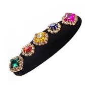 ( Color)retro velvet diamond samll wind high hair clip  all-Purpose thick Headband