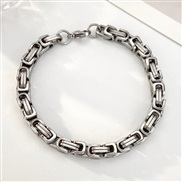 ( 2 /     WG 1379)occidental style titanium steel chain man bracelet personality same style geometry silver color brace