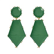 ( green)Acetate sheet earrings occidental style exaggerating Earring woman Round plates earring Bohemia