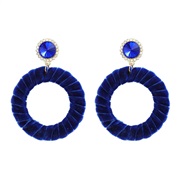 ( blue)Autumn and Winter velvet earrings occidental style Earring woman velvet twining Round earring Bohemian style