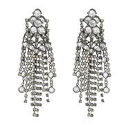 ( Gun black) Alloy tassel earrings occidental style exaggerating Earring woman Bohemian styleearrings