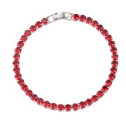 ( red)bronze embed zircon bracelet colorful diamond woman fashionins wind brief occidental style