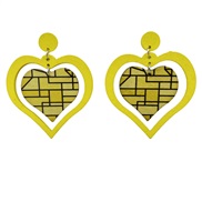 ( yellow)Earrings retro heart-shaped earrings exaggerating earringjewelry occidental style