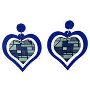 ( blue)Earrings retro heart-shaped earrings exaggerating earringjewelry occidental style