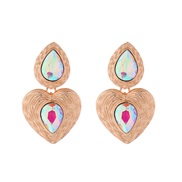 (AB)trend retro Metal Irregular earrings multilayer love medium wind gold fashion exaggerating Earring