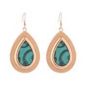 ( green) trend creative Street Snap earrings woman occidental style personality embed leather print exaggerating Earring