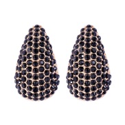 ( black)occidental style fully-jewelled drop ear stud retro temperament super earrings high Earring