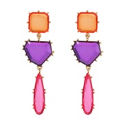 (color ) colorful diamond earrings occidental style exaggerating Earring woman geometry color earring Bohemiaearrings