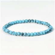 (4mm)retro turquoise bracelet man womanmm elasticity rope stone