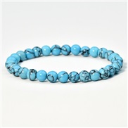 (6mm)retro turquoise bracelet man womanmm elasticity rope stone