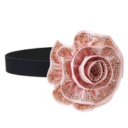 ( Pink) imitate three-dimensional flowers necklace clavicle chain belt woman gift