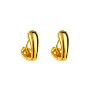 (ZE 7 8)E retro brief bronze love earrings  geometry personality samll all-Purpose ear stud woman