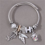 fashion concise all-Purpose starfish more elements pendant woman temperament bangle