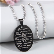 fashion concise stainless steel black personality man necklace