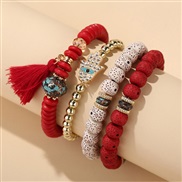 fashion concise all-Purpose eyes accessories bangle tassel all-Purpose multilayer lady bracelet