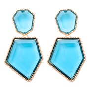 ( blue)new geometry earring Acrylic personality wind trend woman temperament Street Snap