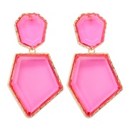 ( rose Red)new geometry earring Acrylic personality wind trend woman temperament Street Snap