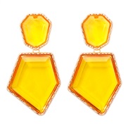 ( yellow)new geometry earring Acrylic personality wind trend woman temperament Street Snap