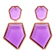 (purple)new geometry earring Acrylic personality wind trend woman temperament Street Snap