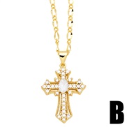 (B)occidental style brief fashion cross necklace womanins samll clavicle chain temperament all-Purposenkv