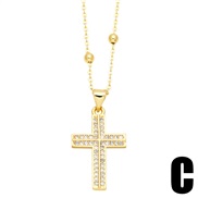 (C)occidental style brief fashion cross necklace womanins samll clavicle chain temperament all-Purposenkv