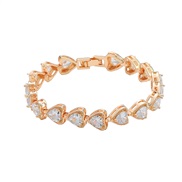 ( Gold)ins wind bronze embed zircon bracelet fully-jewelled occidental style woman heart-shapedbracelet