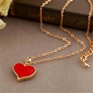 ( red)Korean style  occidental style womanerena star same style love Peach heart necklace  clavicle chain