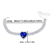 ( Silver)occidental style new exaggerating big love chain personality multilayer Rhinestone clavicle chain ladynecklace