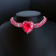 ( red)occidental style new exaggerating big love chain personality multilayer Rhinestone clavicle chain ladynecklace